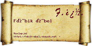 Fábik Ábel névjegykártya